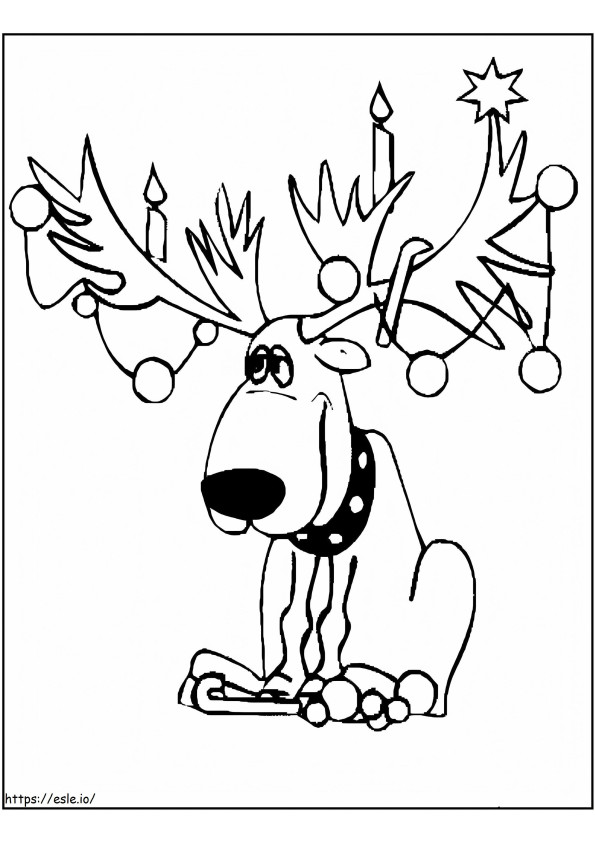 Sitting Reindeer coloring page