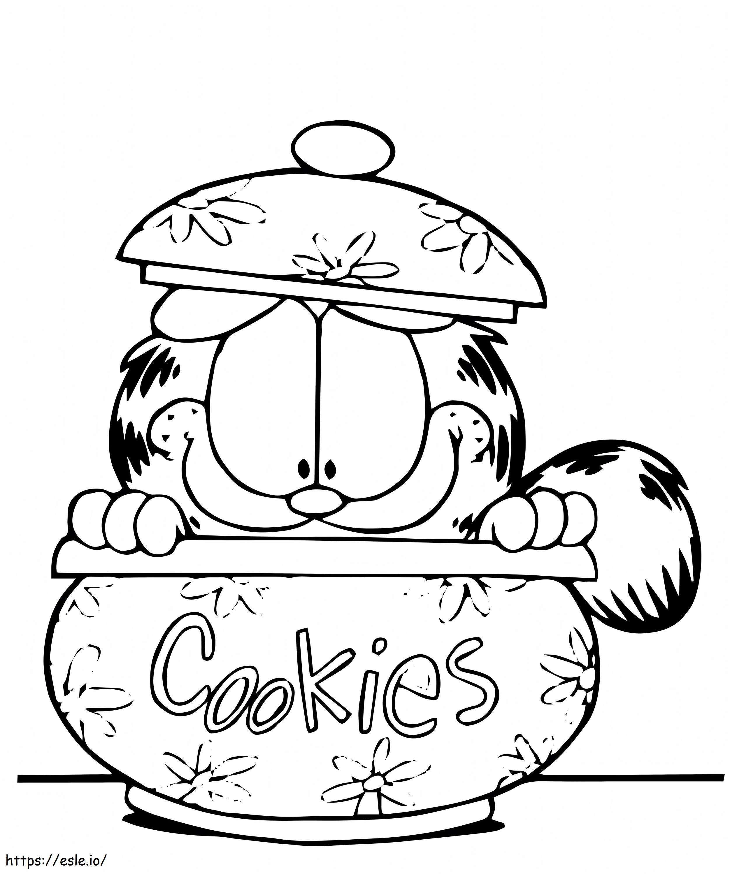 Garfield está en el frasco escamado para colorear