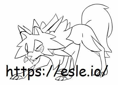 Lycanroc coloring page