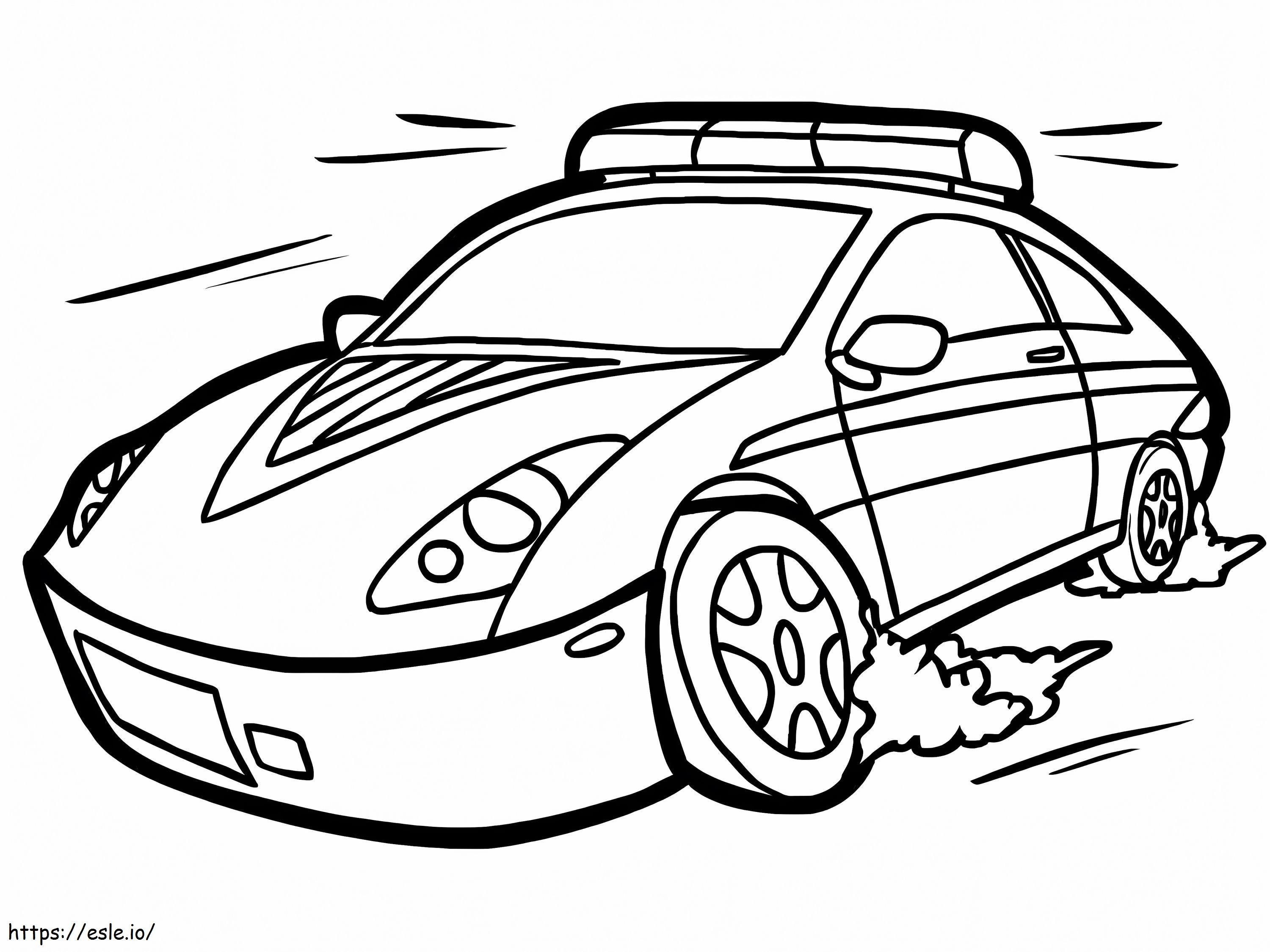 Driving Police Car coloring page