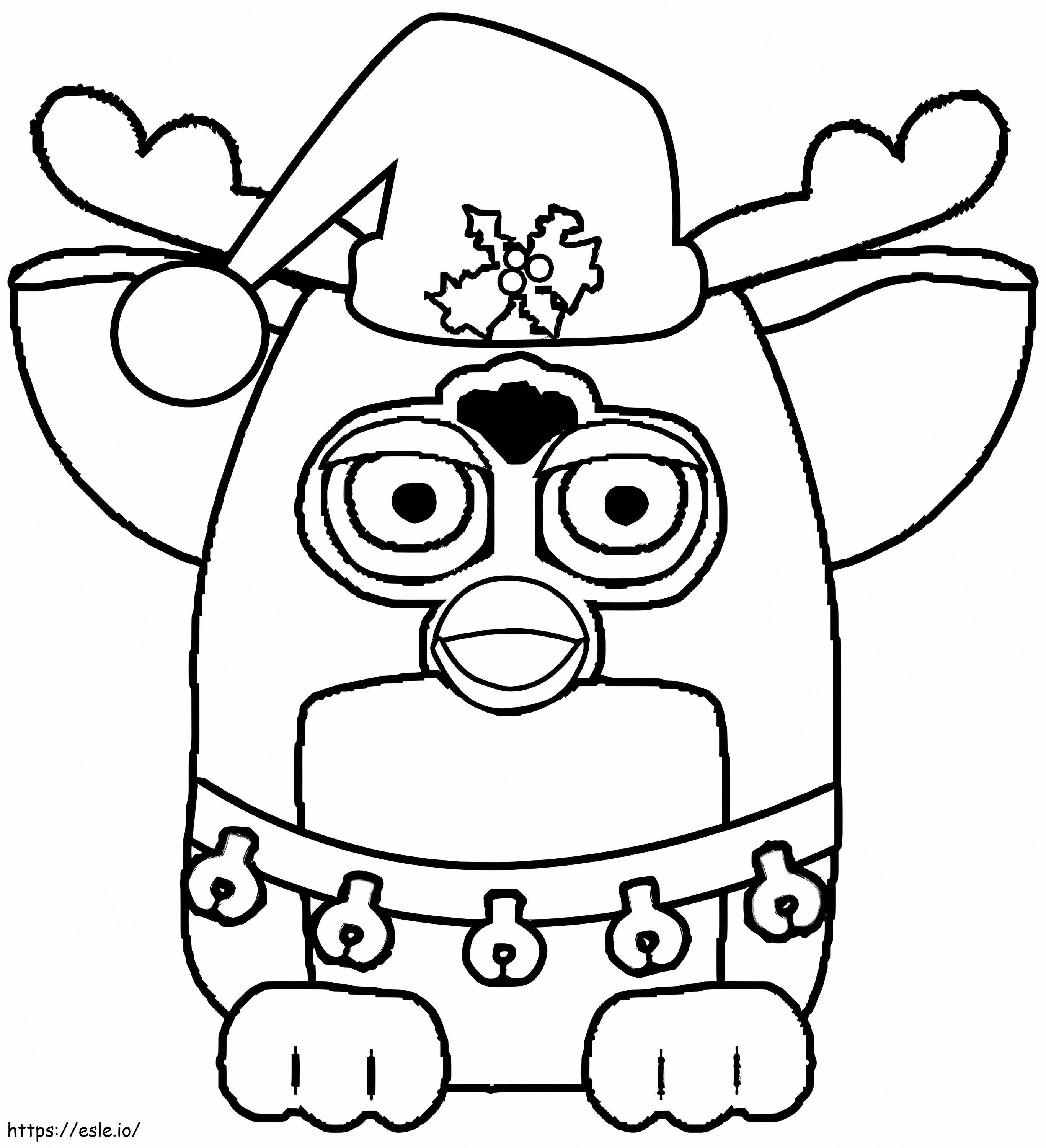 Christmas Furby coloring page