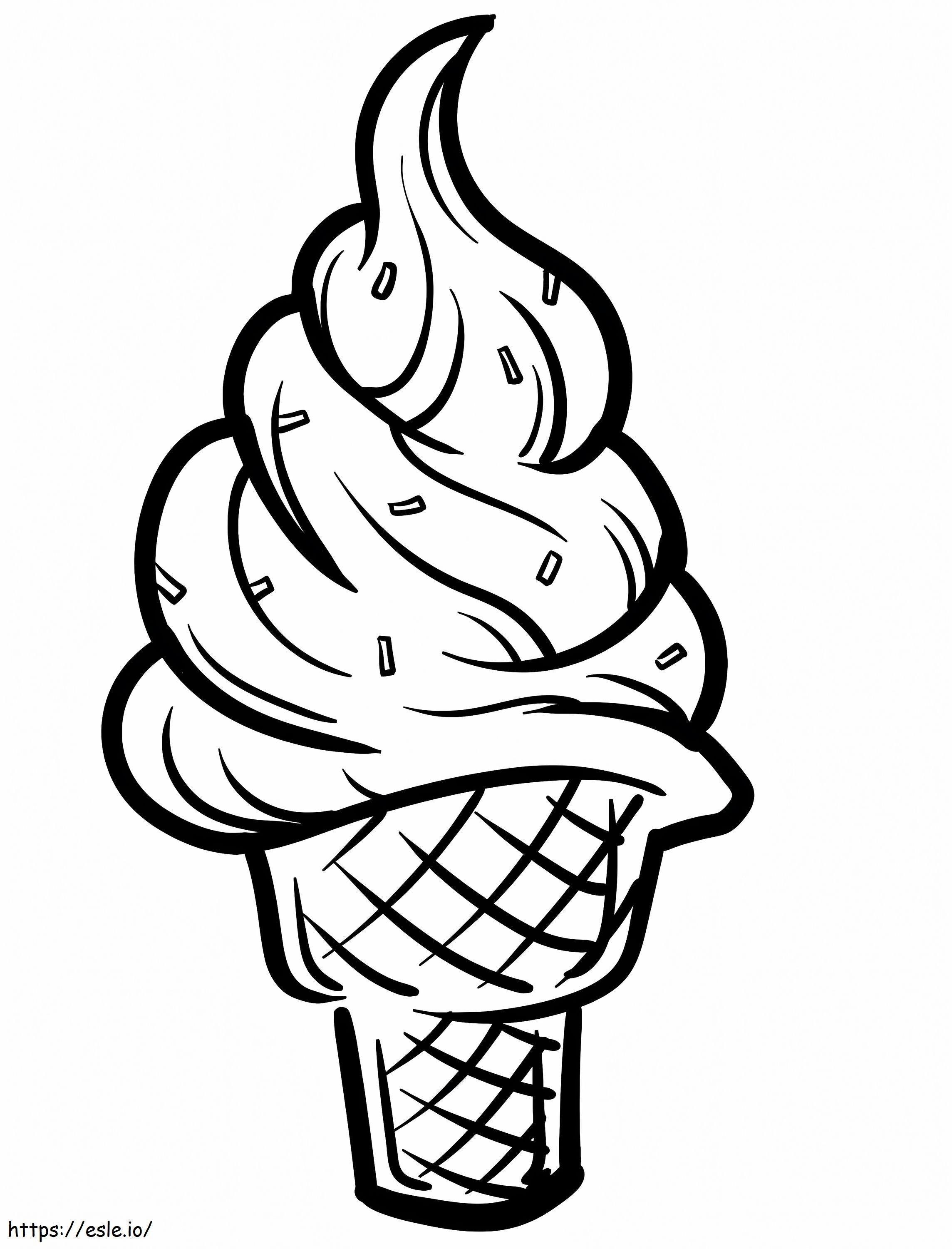 デザートのアイスクリーム ぬりえ - 塗り絵