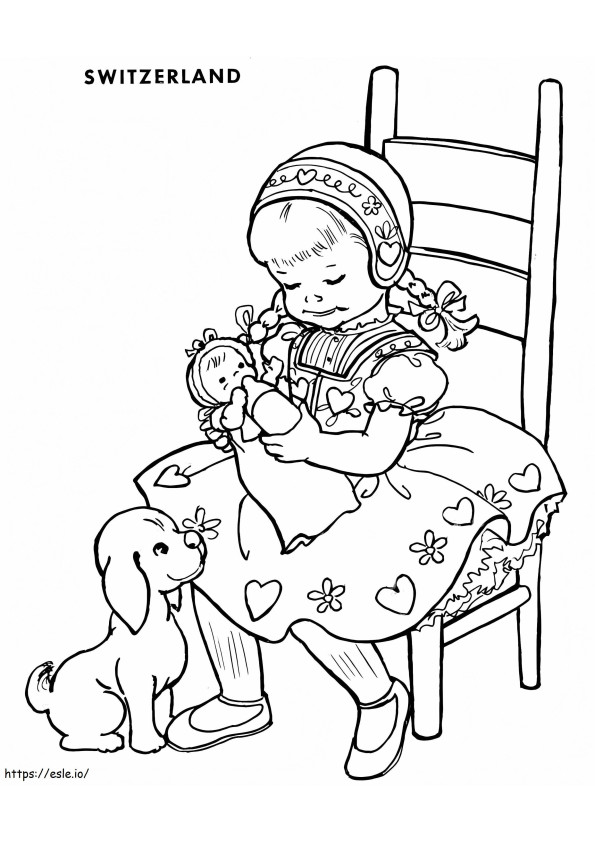 Swiss Girl coloring page