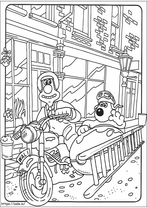 Printable Wallace And Gromit coloring page
