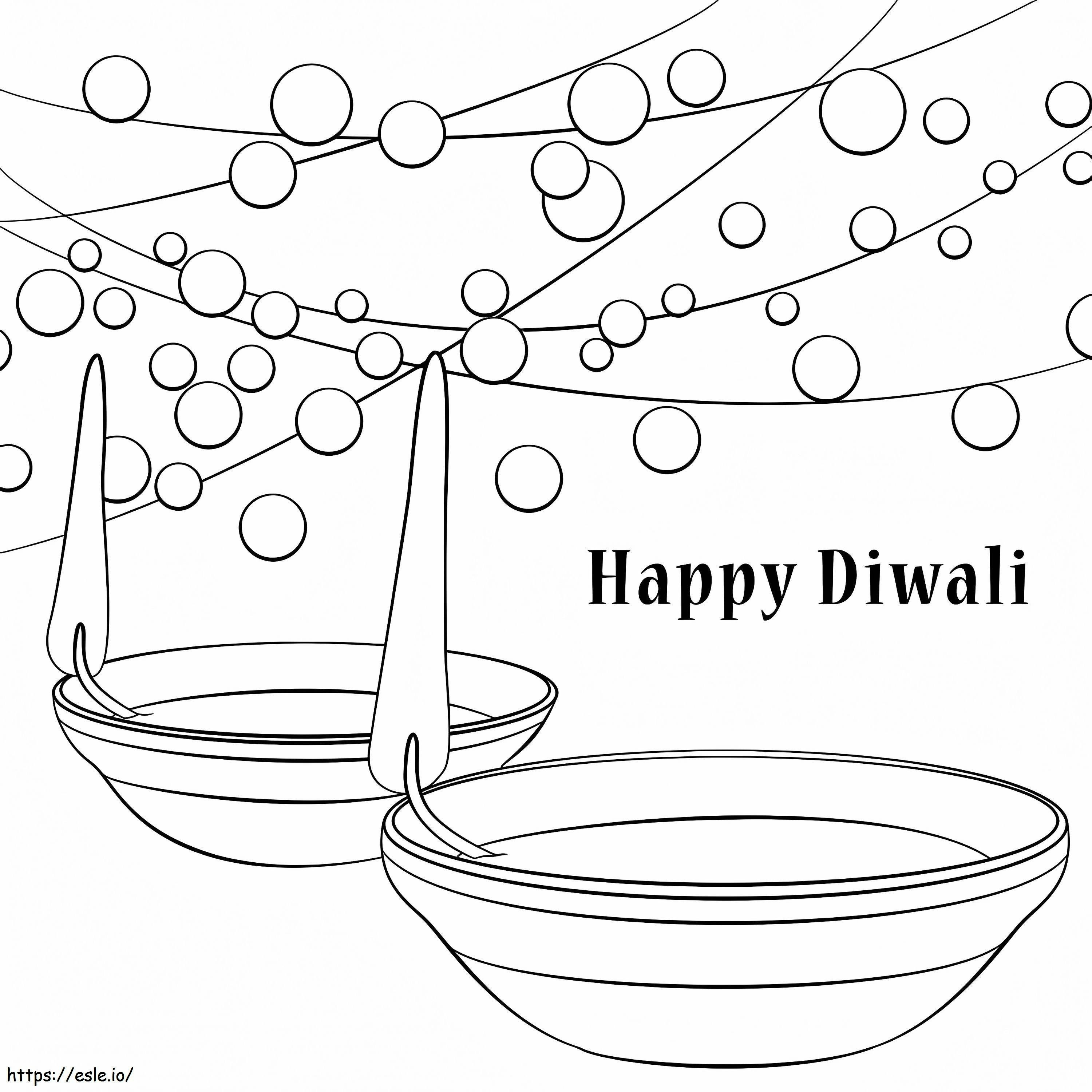 Hyvää Diwali 1 värityskuva