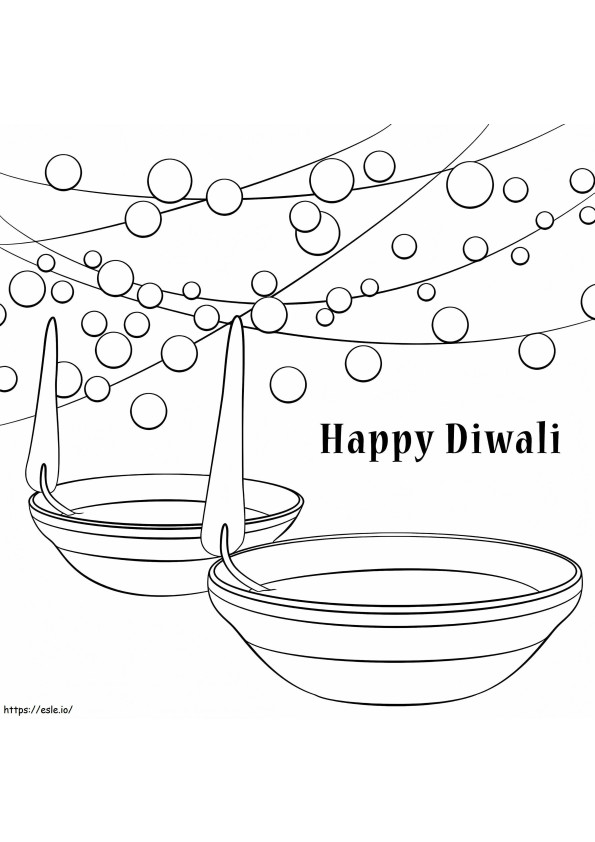 Coloriage Joyeux Diwali 1 à imprimer dessin