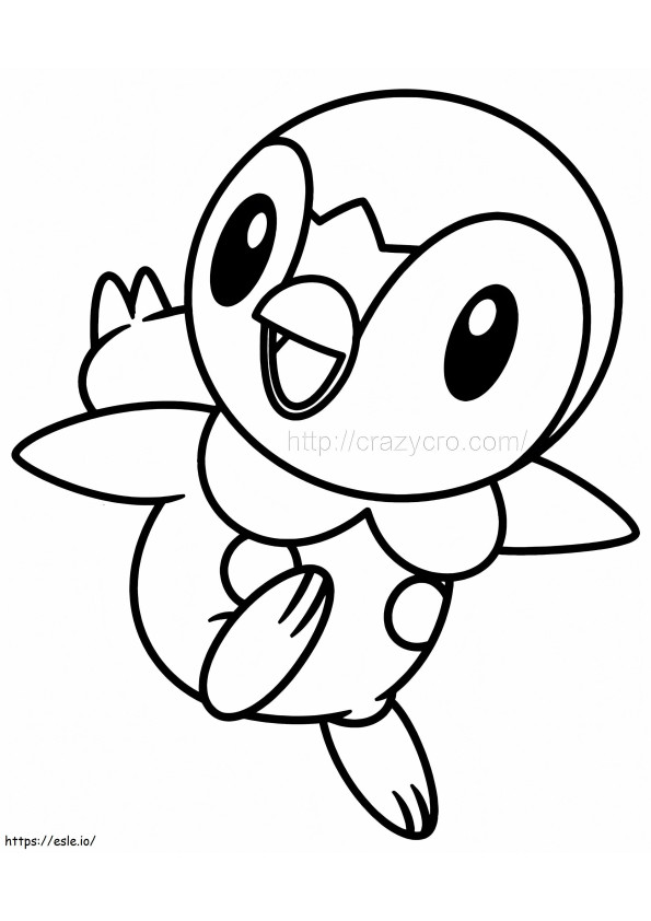 Szczęśliwy pokemon Piplup kolorowanka