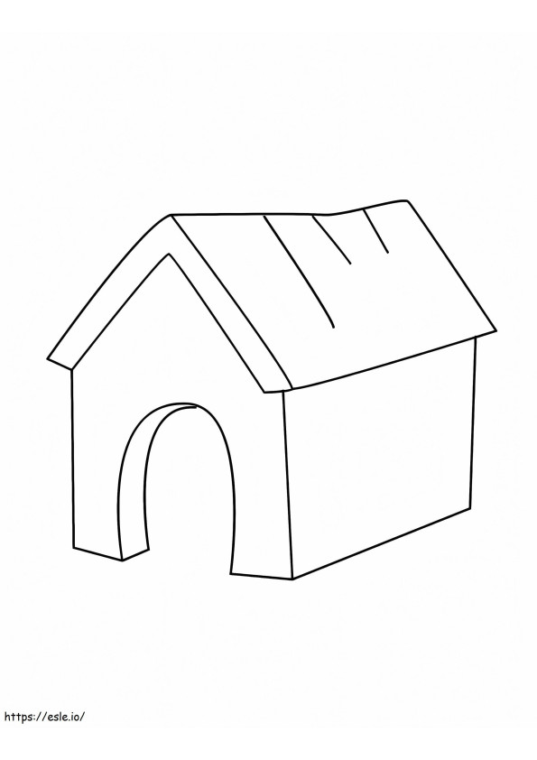 Simple Dog House coloring page