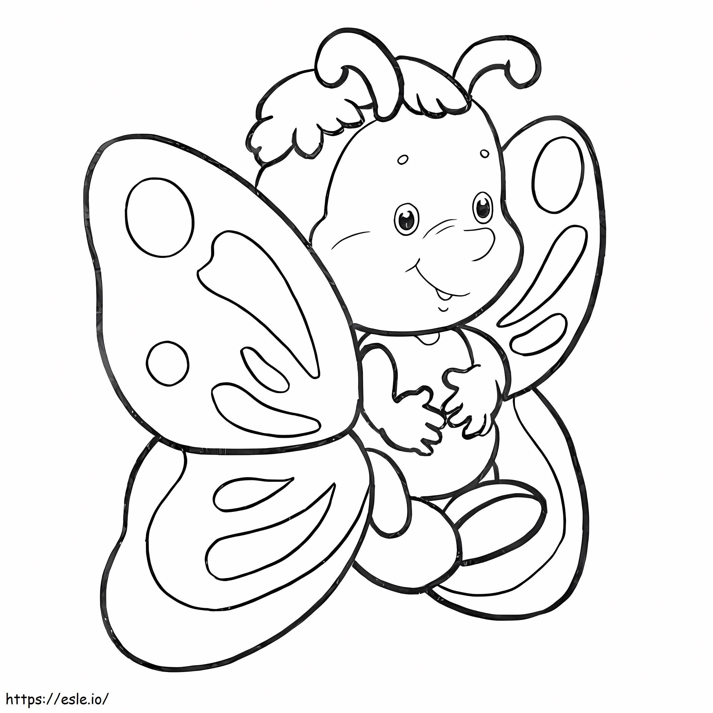Desenho de borboleta gorda para colorir