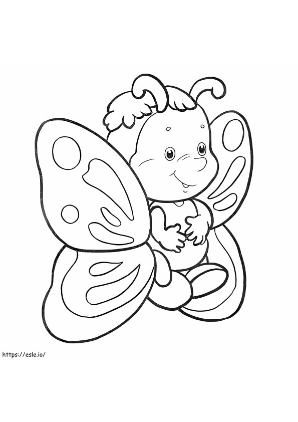 Fat Butterfly Cartoon coloring page