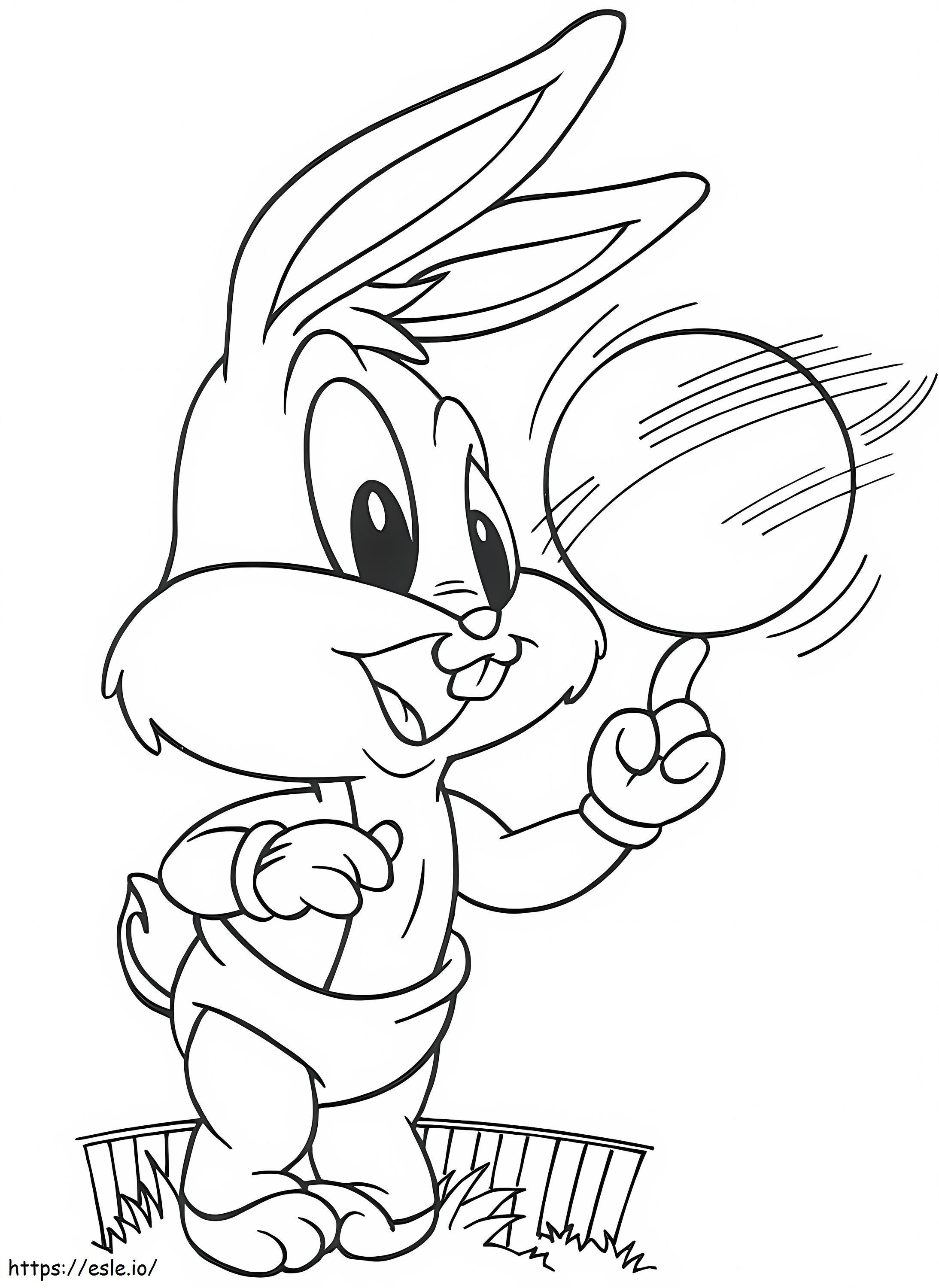 Bugs Bunny met bal kleurplaat kleurplaat