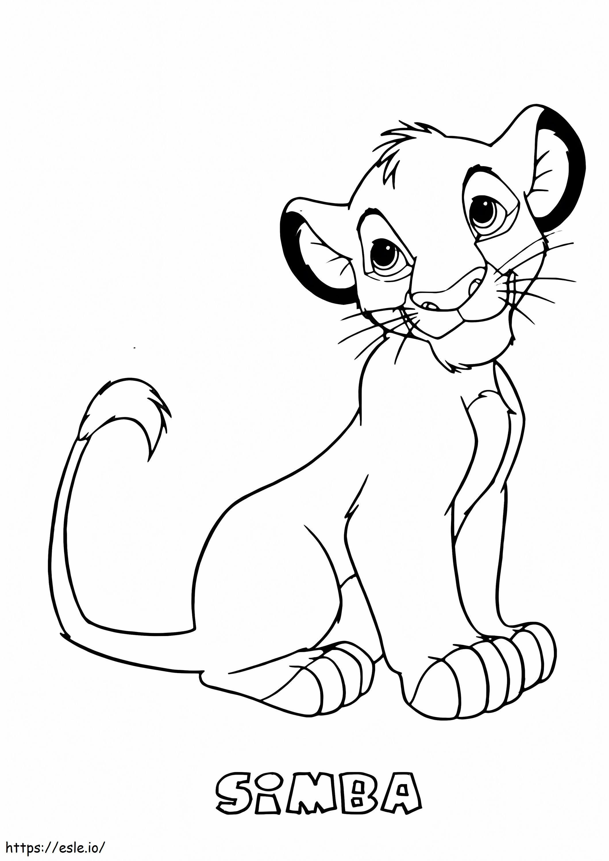 Adorable Simba coloring page