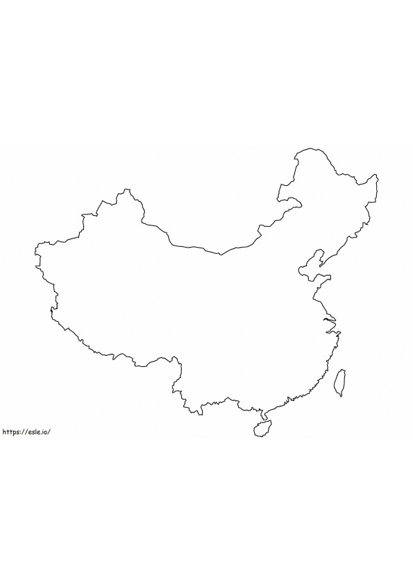 Mappa muta della Cina da colorare