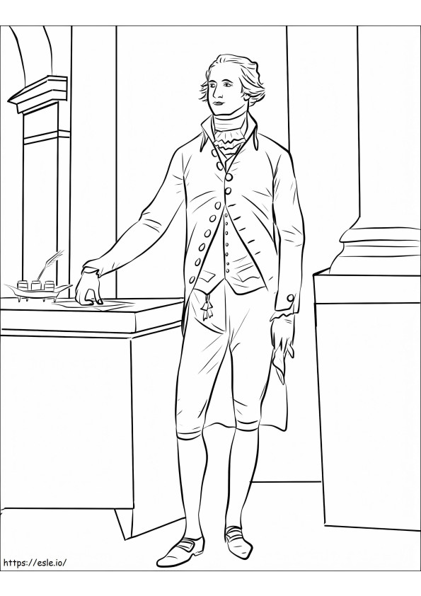 Alexander Hamilton kleurplaat
