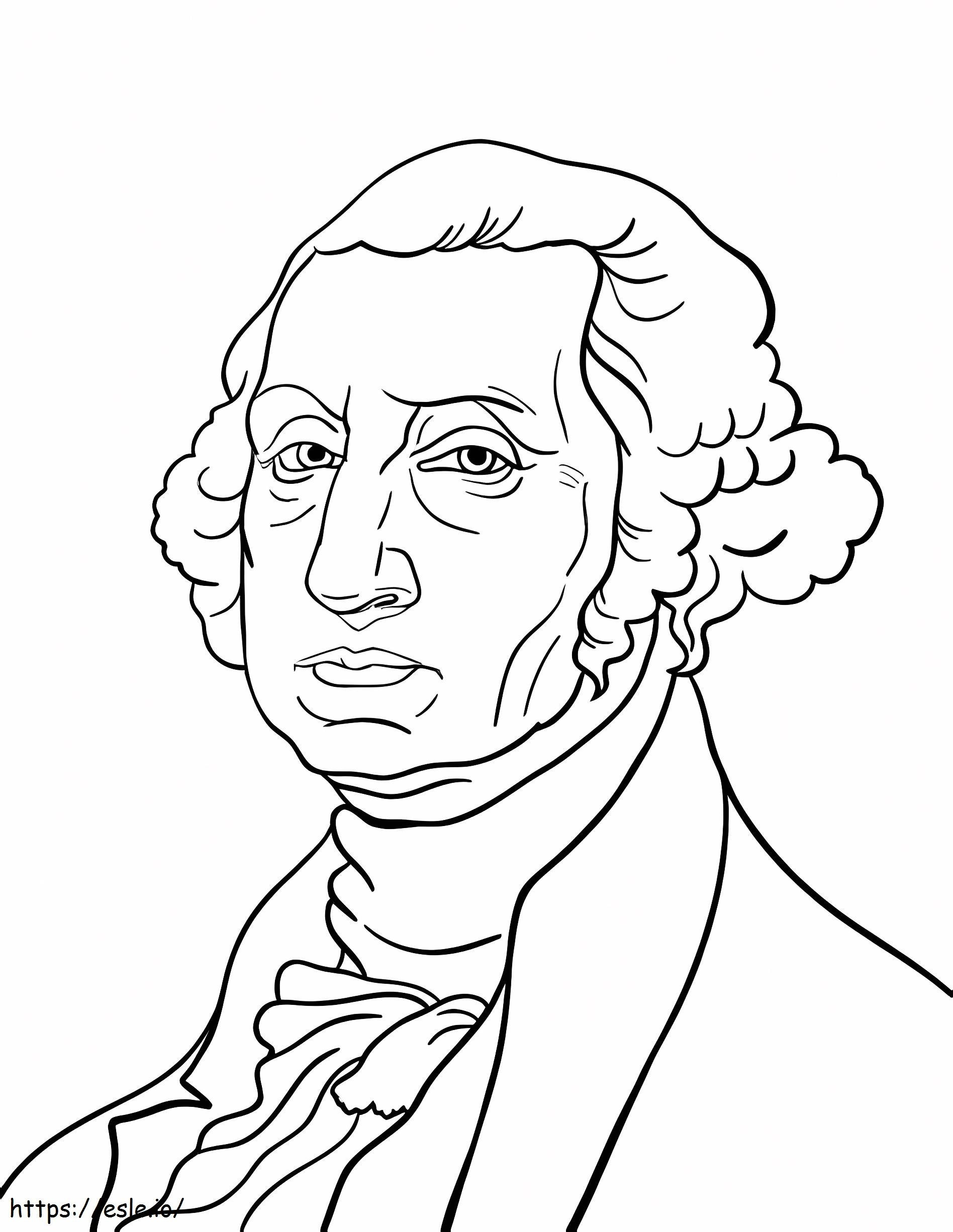 Coloriage Portrait de George Washington à imprimer dessin