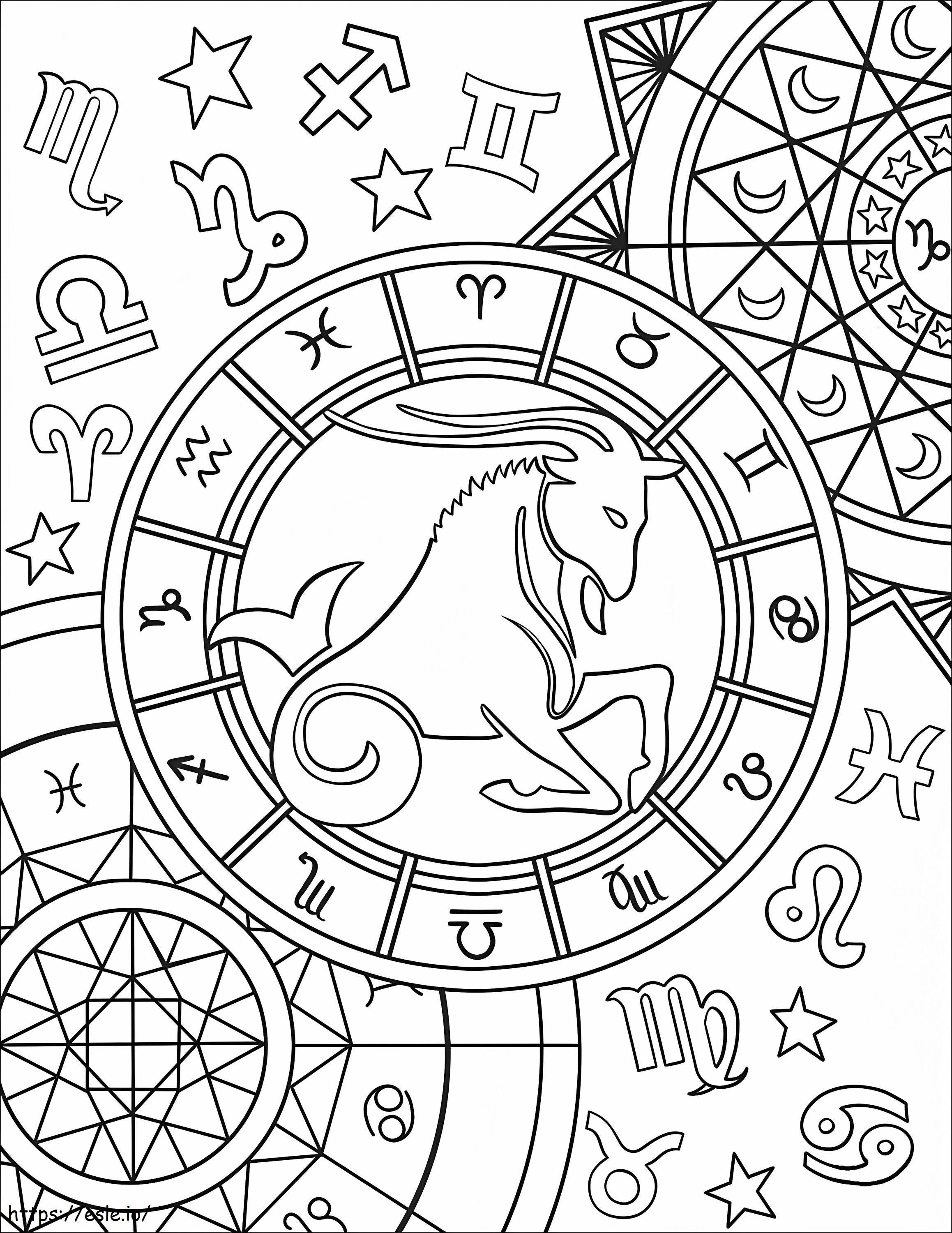 1597710429 Capricorn Zodiac Sign coloring page