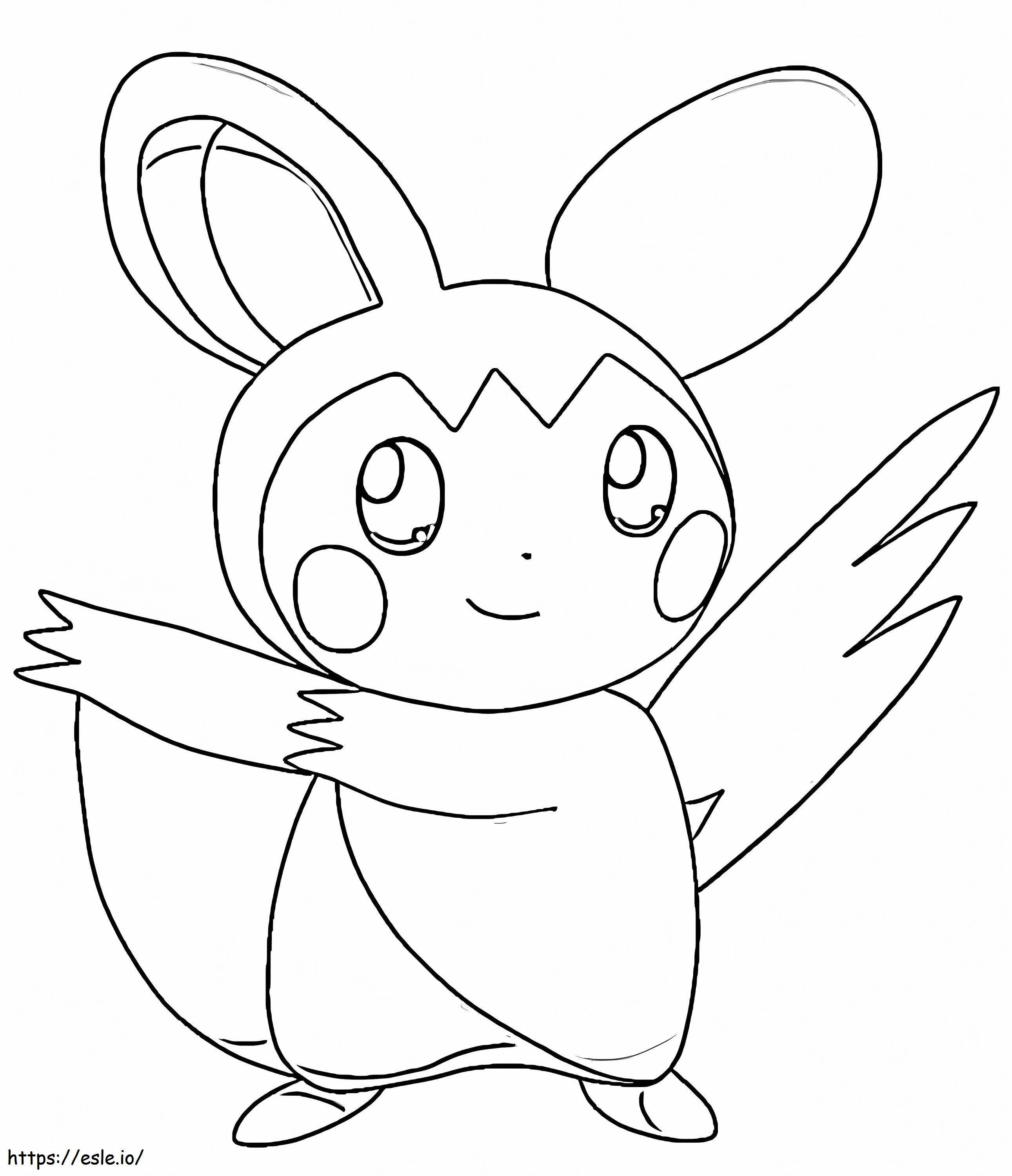 Adorable Emolga Pokemon coloring page
