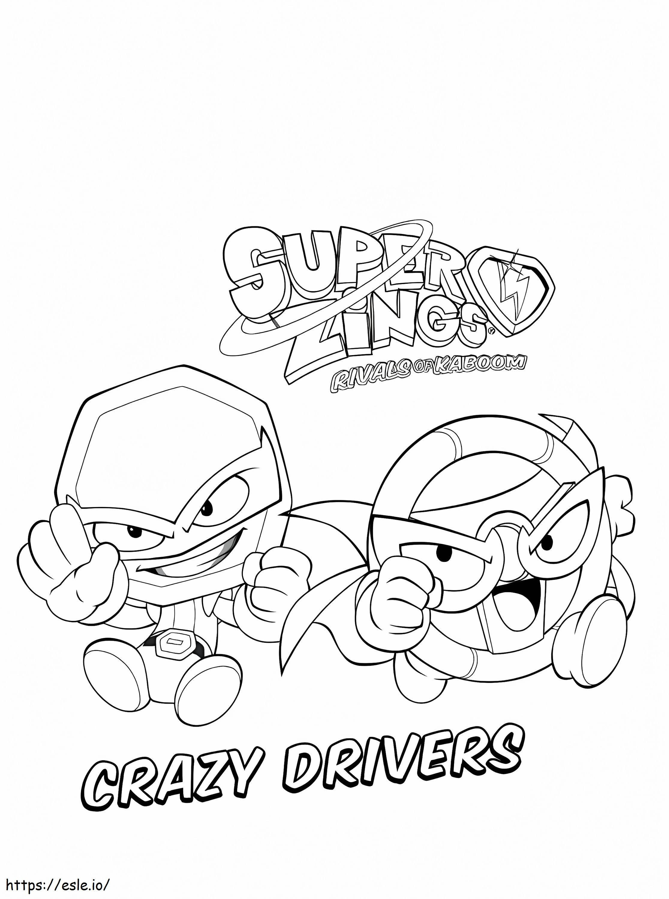 Crazy Drivers Superzings coloring page