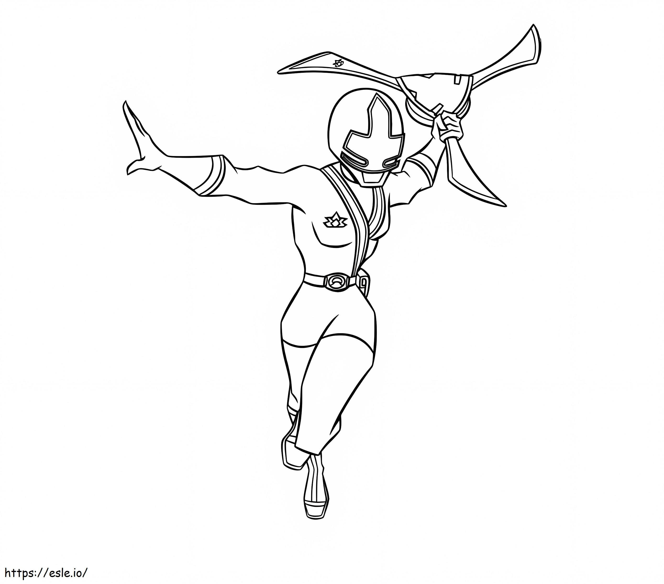 Power Ranger Samurai com Arma para colorir