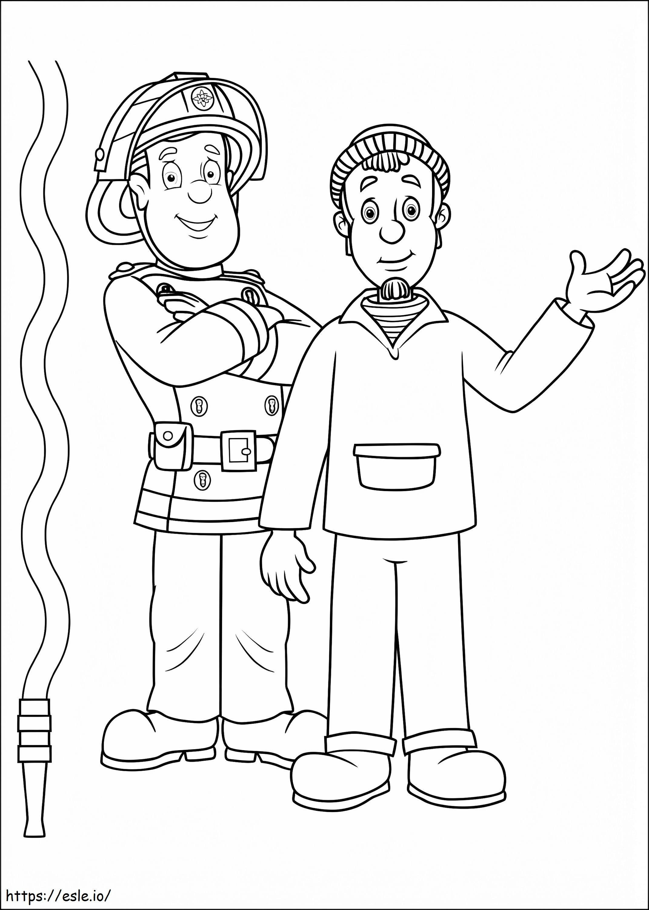 Charlie Jones And Fireman Sam coloring page