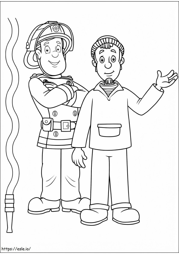 Charlie Jones și pompierul Sam de colorat