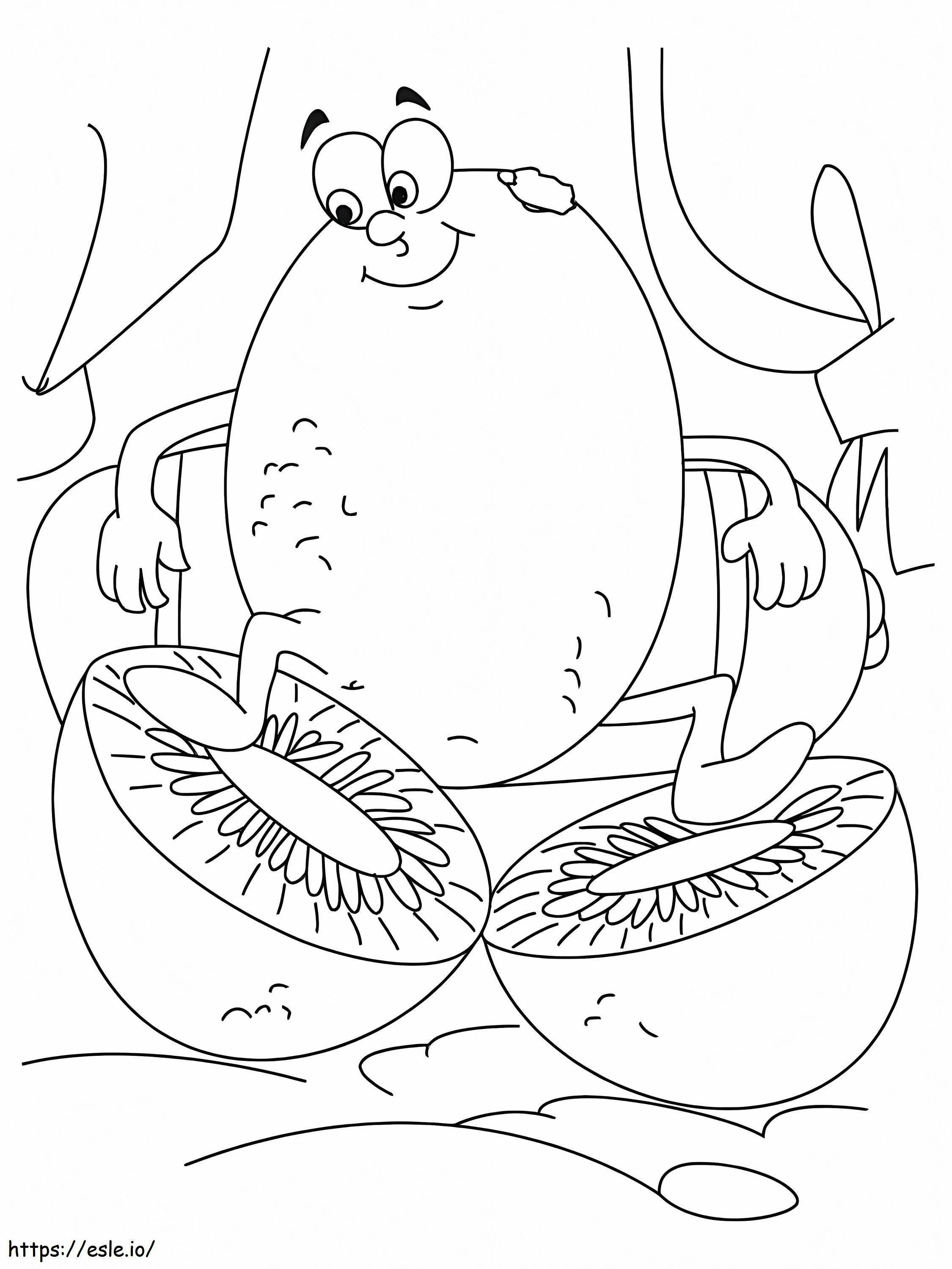 Uśmiechający się kreskówka kiwi kolorowanka
