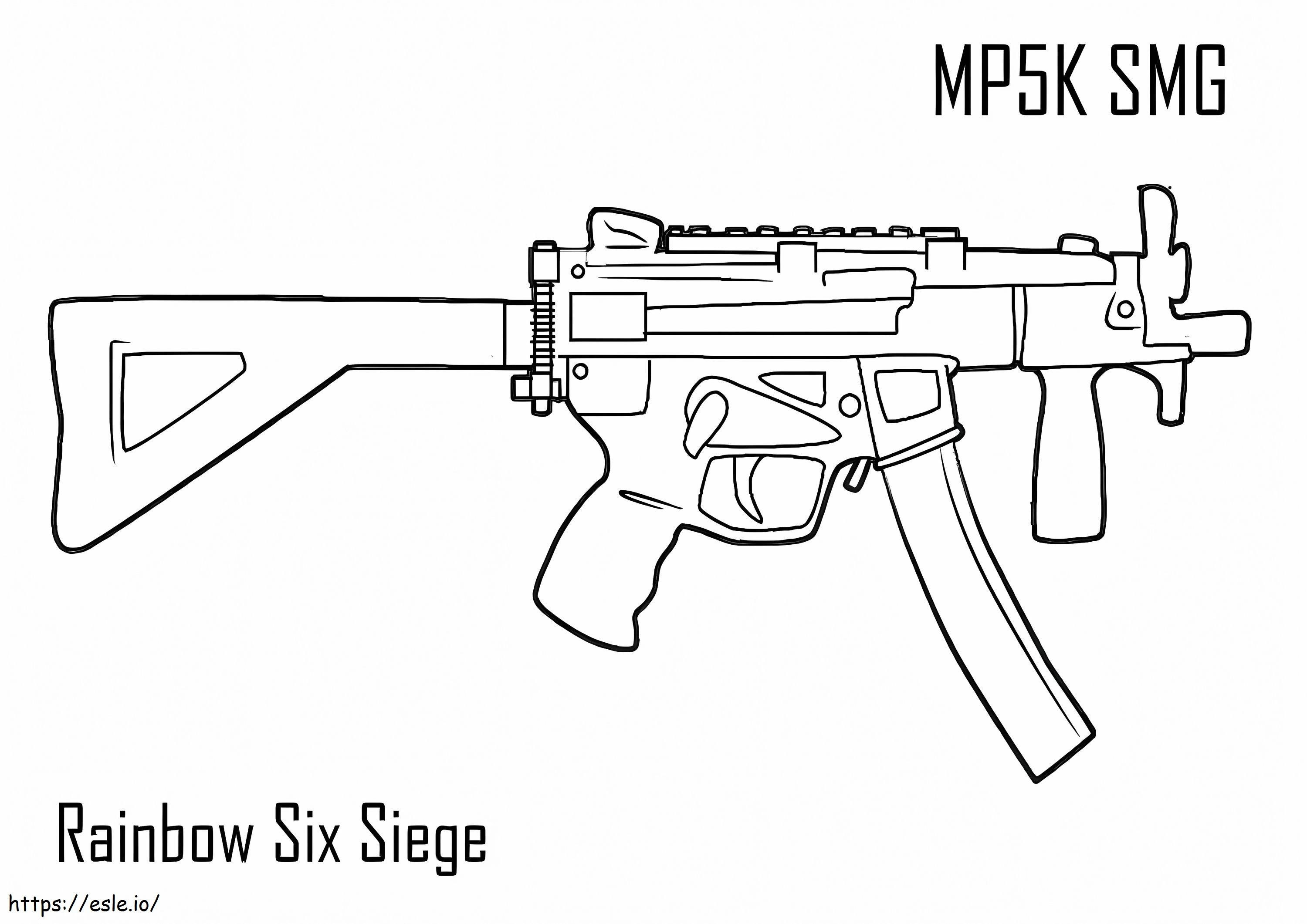 Coloriage MP5K SMG Rainbow Six Siège à imprimer dessin