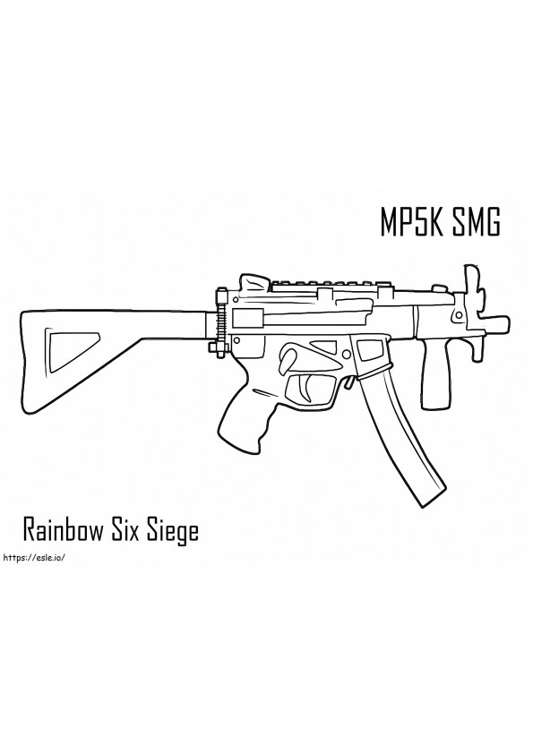 MP5K SMG Rainbow Six Siege coloring page