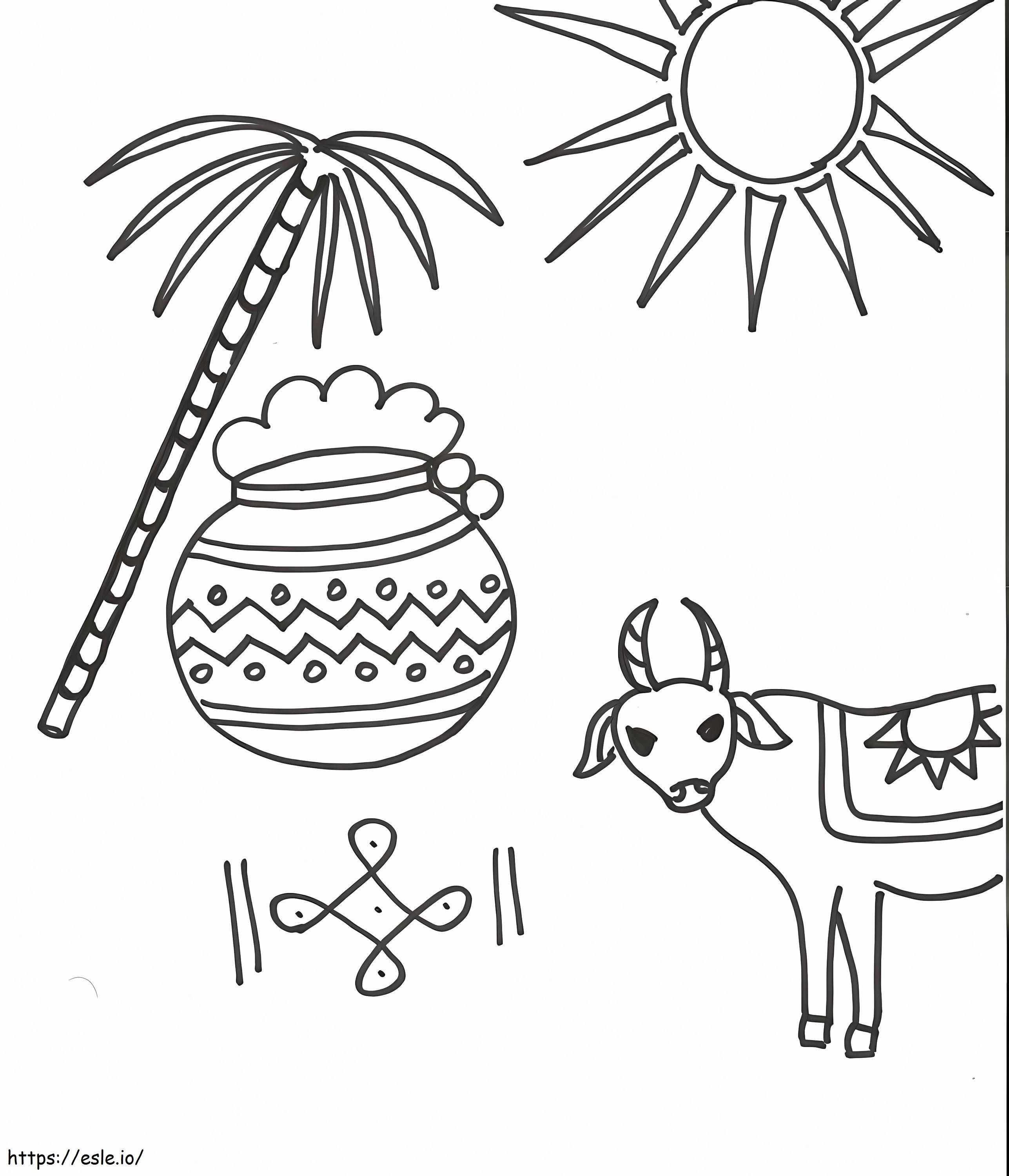 Pongal coloring page