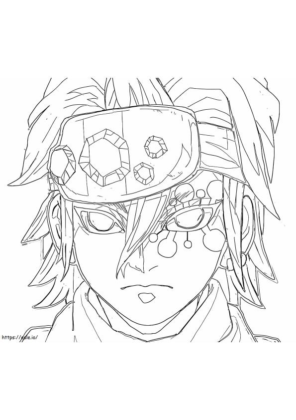 Angry Right Uzui coloring page