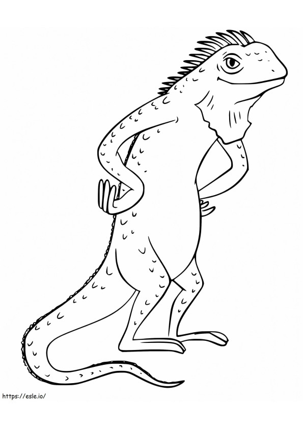 Coloriage Dragon barbu de dessin animé à imprimer dessin