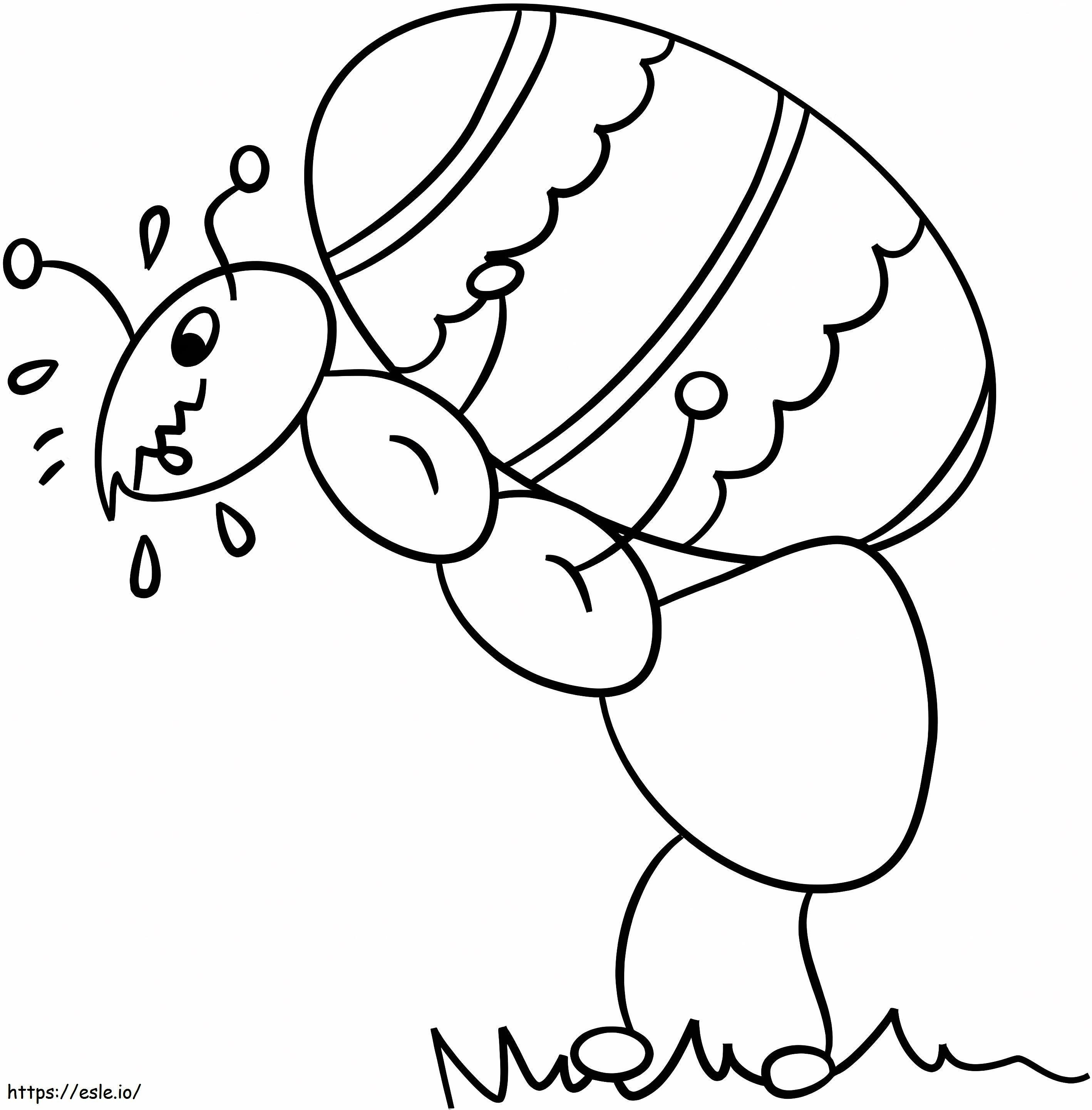 Ant Carrying Easter Egg coloring page