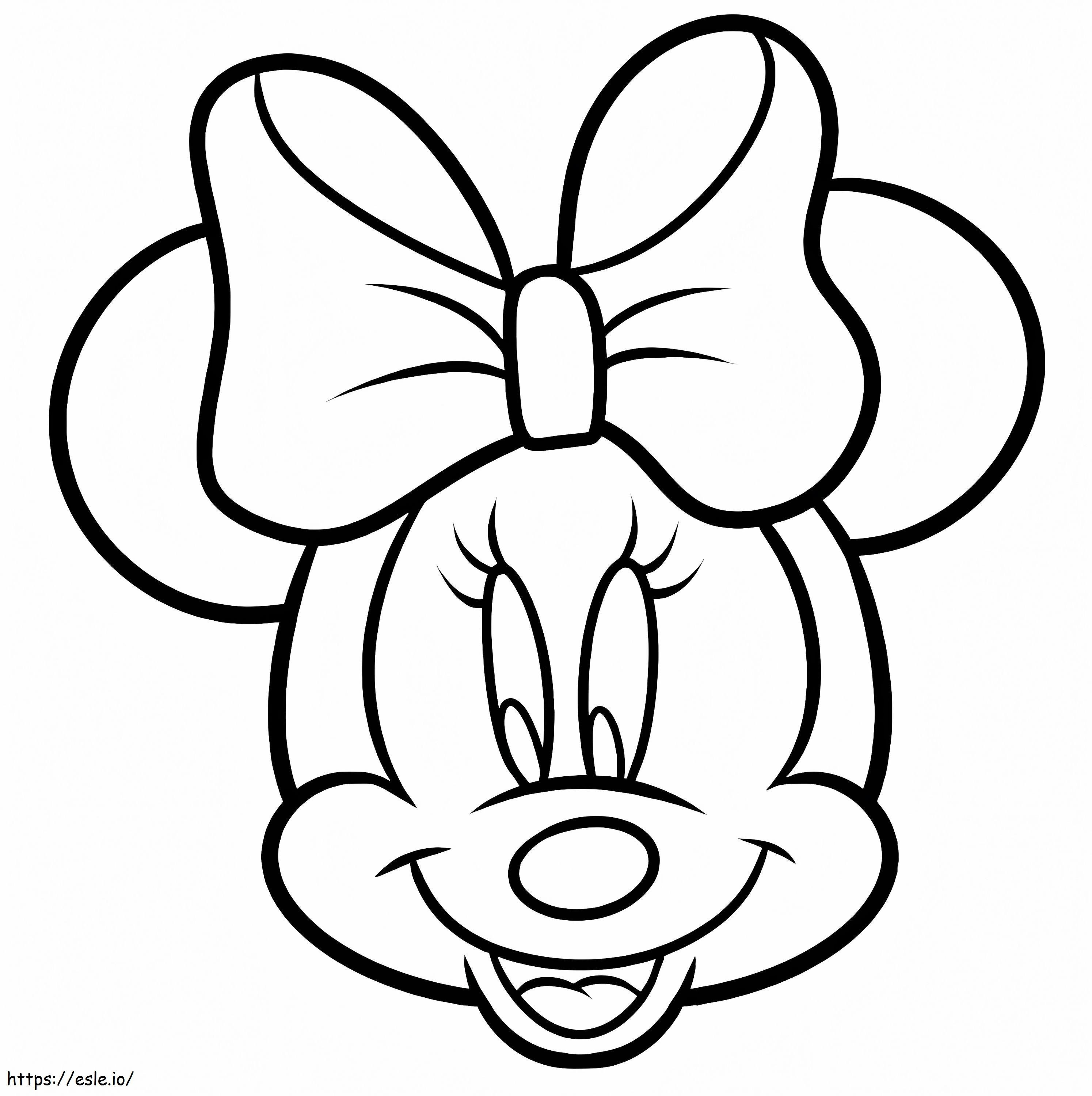 Cara de Minnie Mouse para colorear