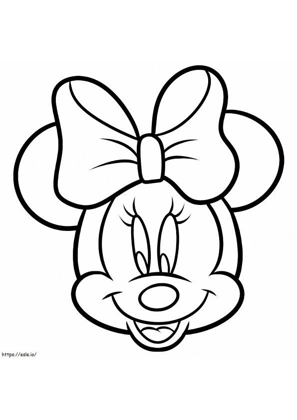 Minnie Mouse-gezicht kleurplaat