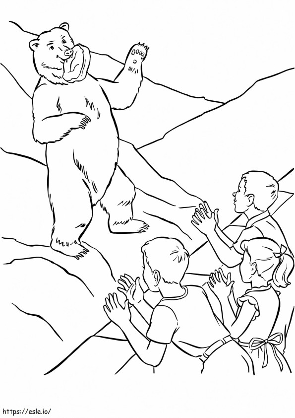 Bear In A Zoo coloring page