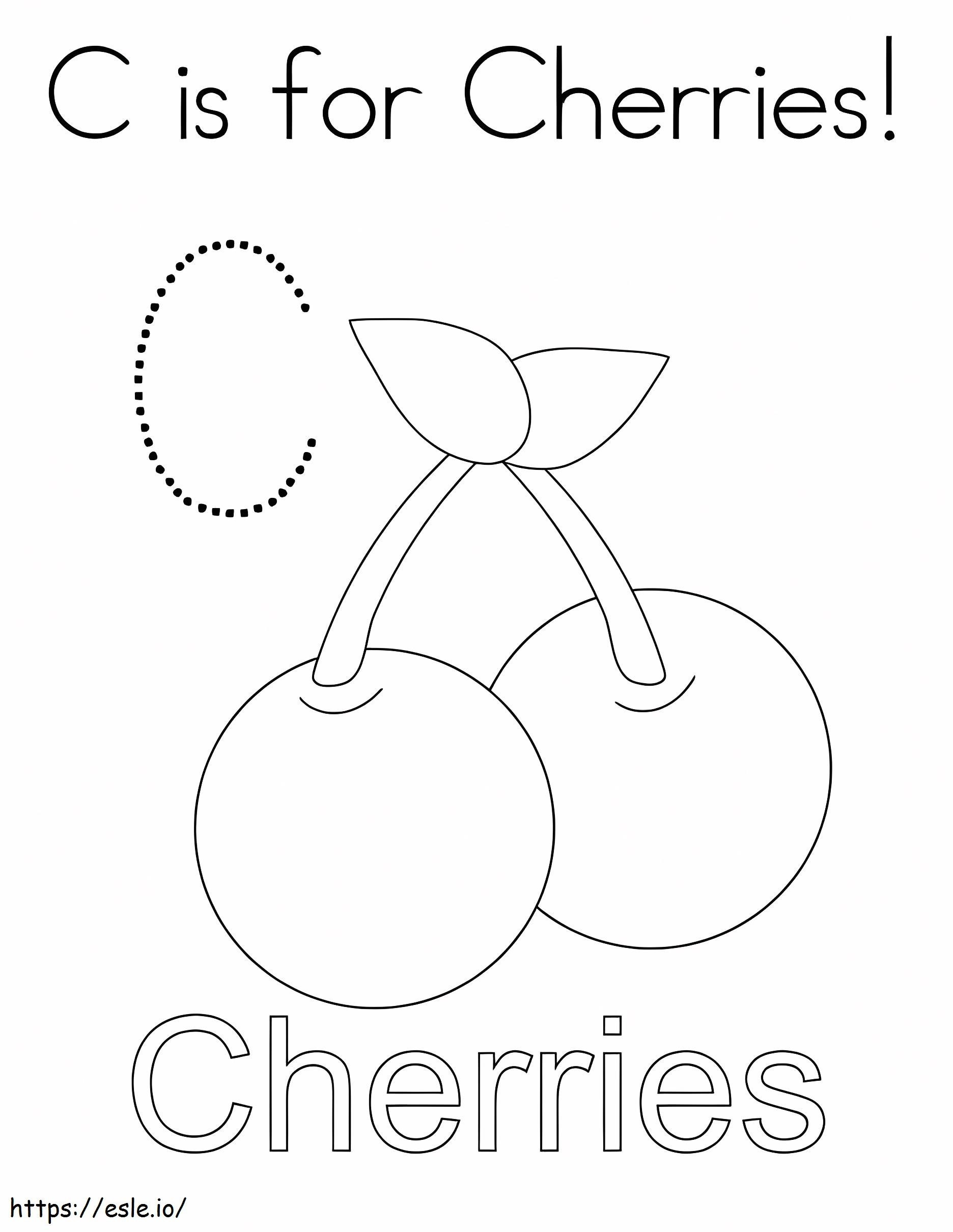 C Is For Cherries coloring page