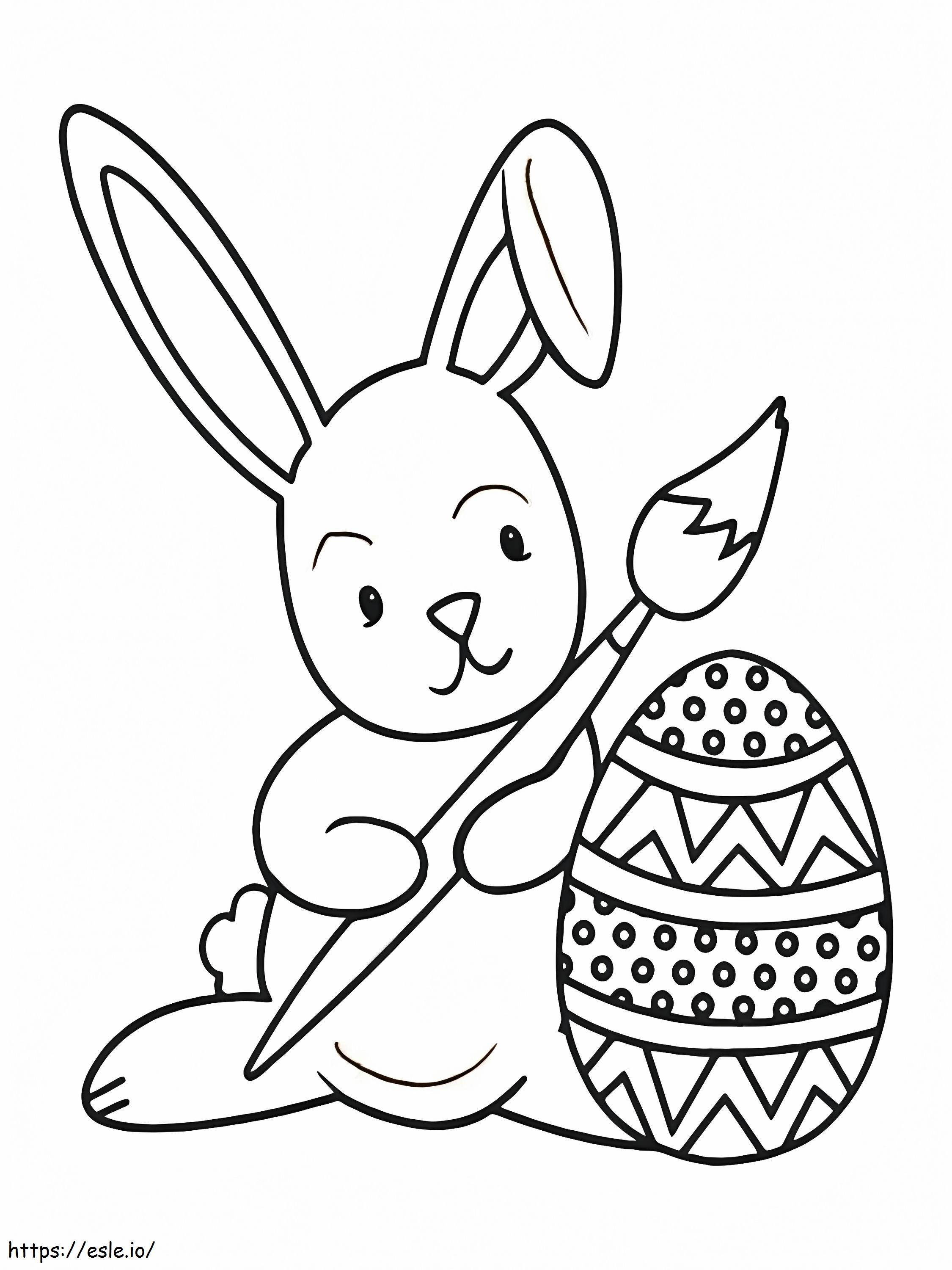 Coloriage Peinture de lapin de Pâques à imprimer dessin