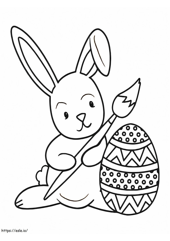 Coloriage Peinture de lapin de Pâques à imprimer dessin