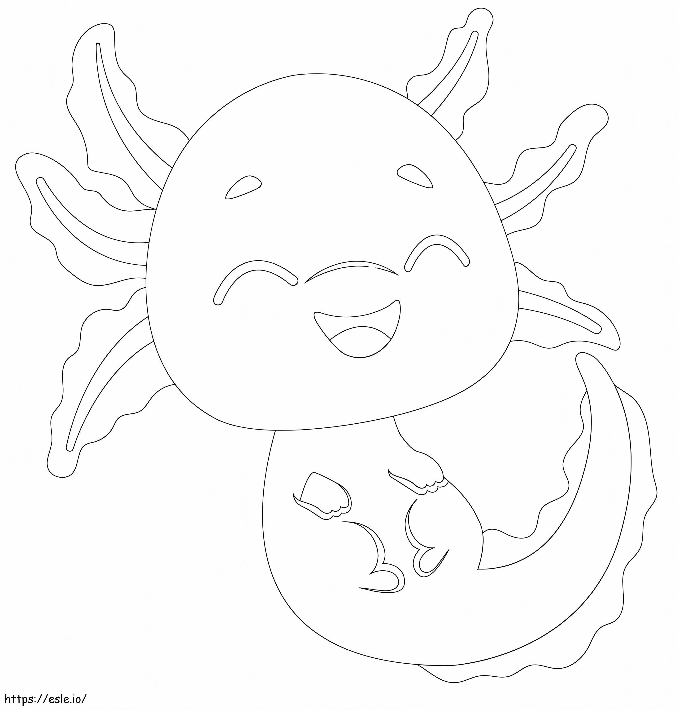 Vauva Axolotl värityskuva
