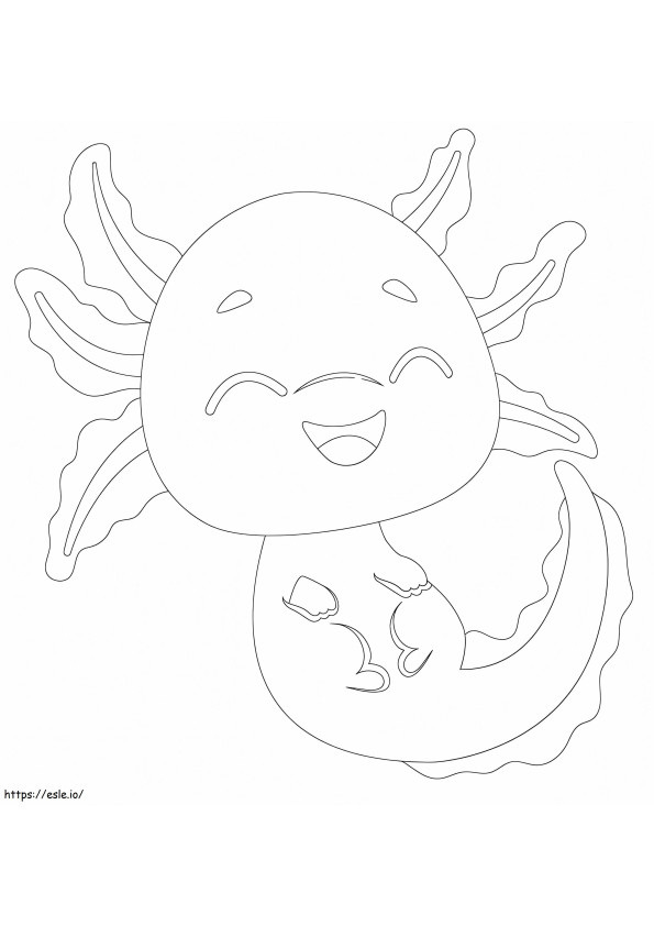 Coloriage Bébé Axolotl à imprimer dessin