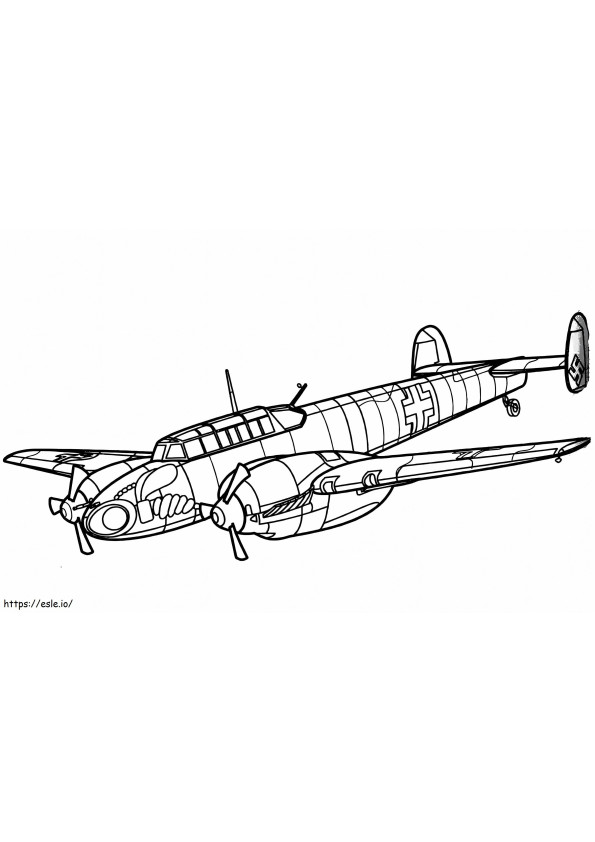 Avión Messerschmitt Bf 110 para colorear