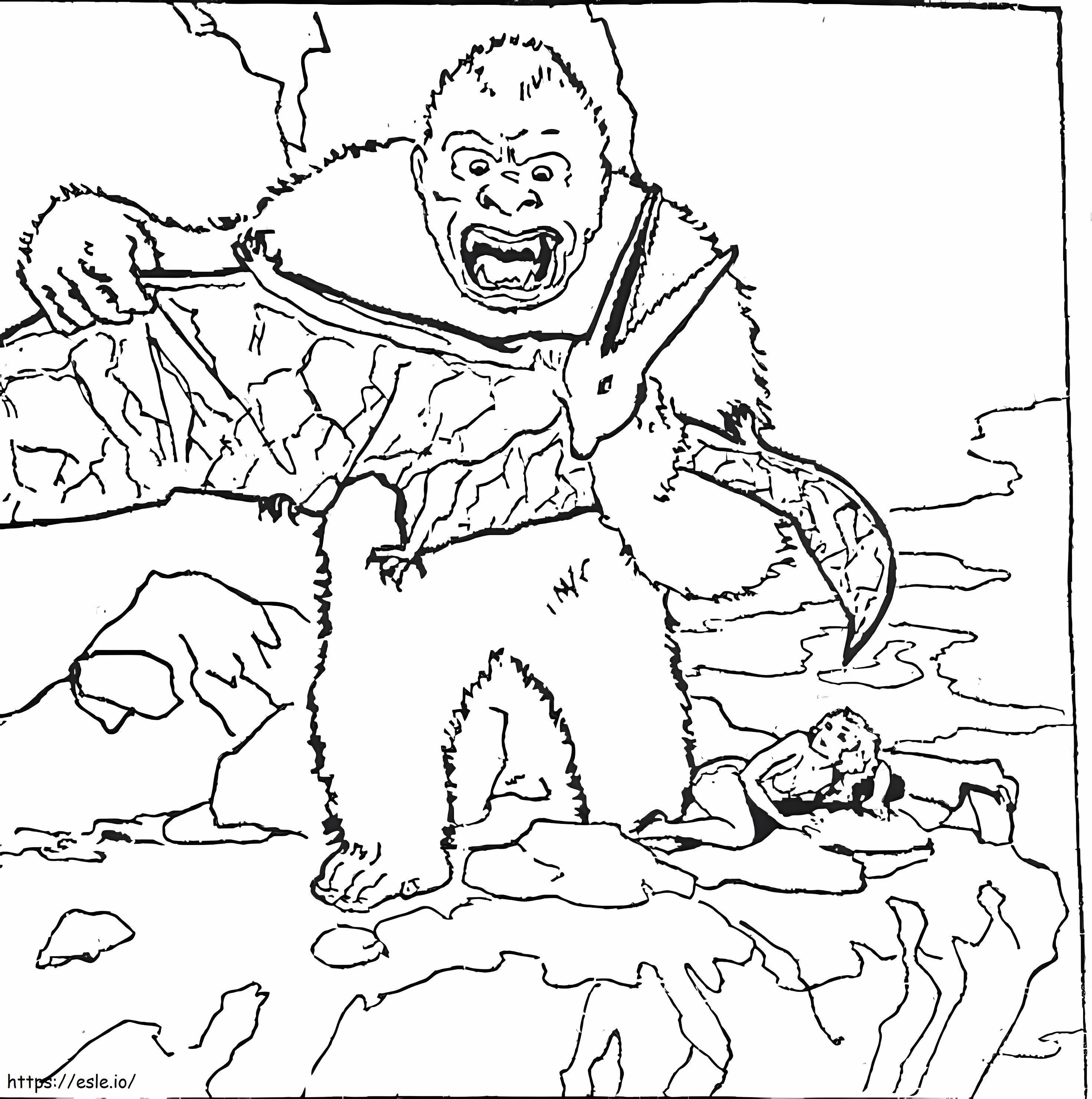 King Kong Fighting coloring page