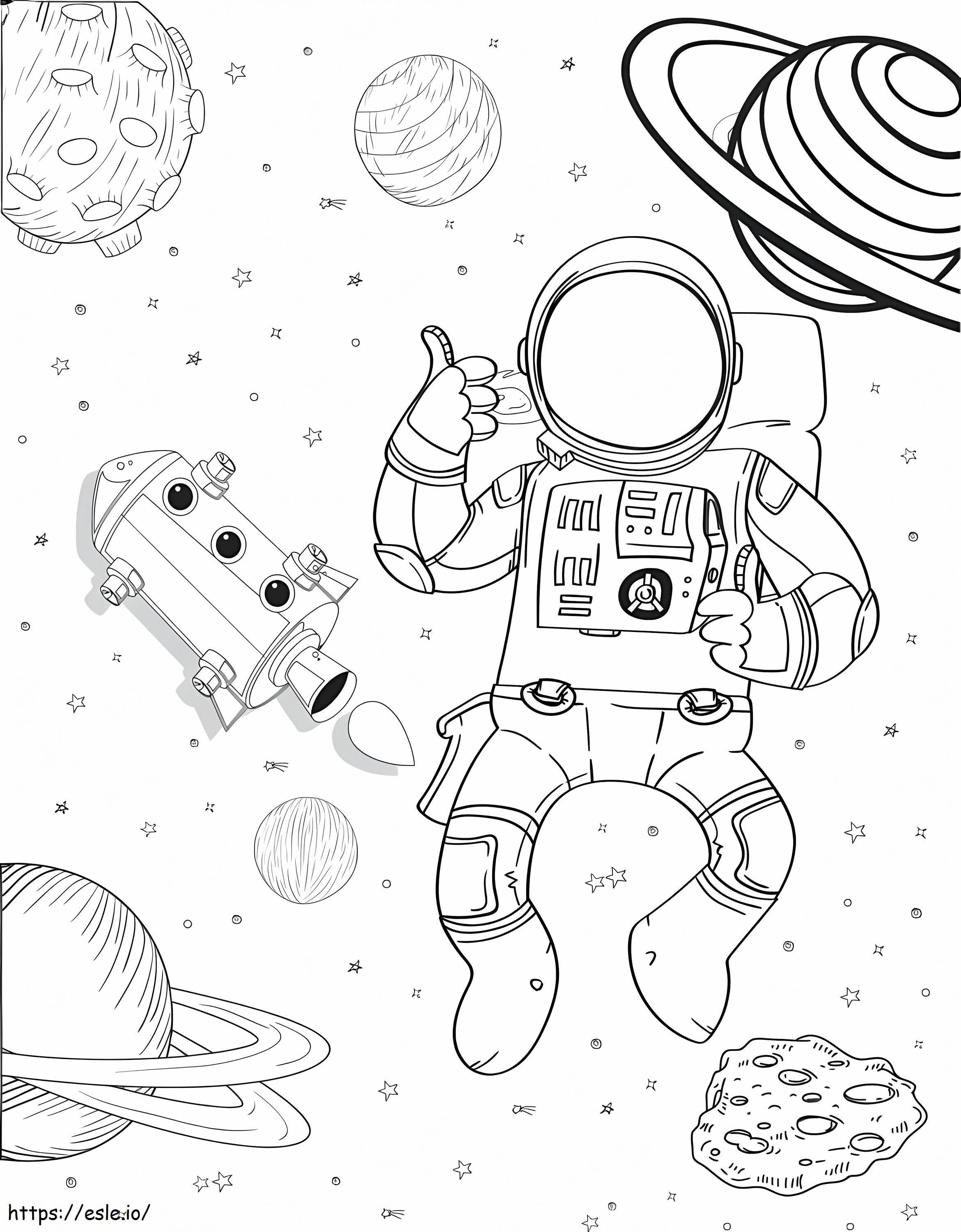 完璧な宇宙飛行士 ぬりえ - 塗り絵