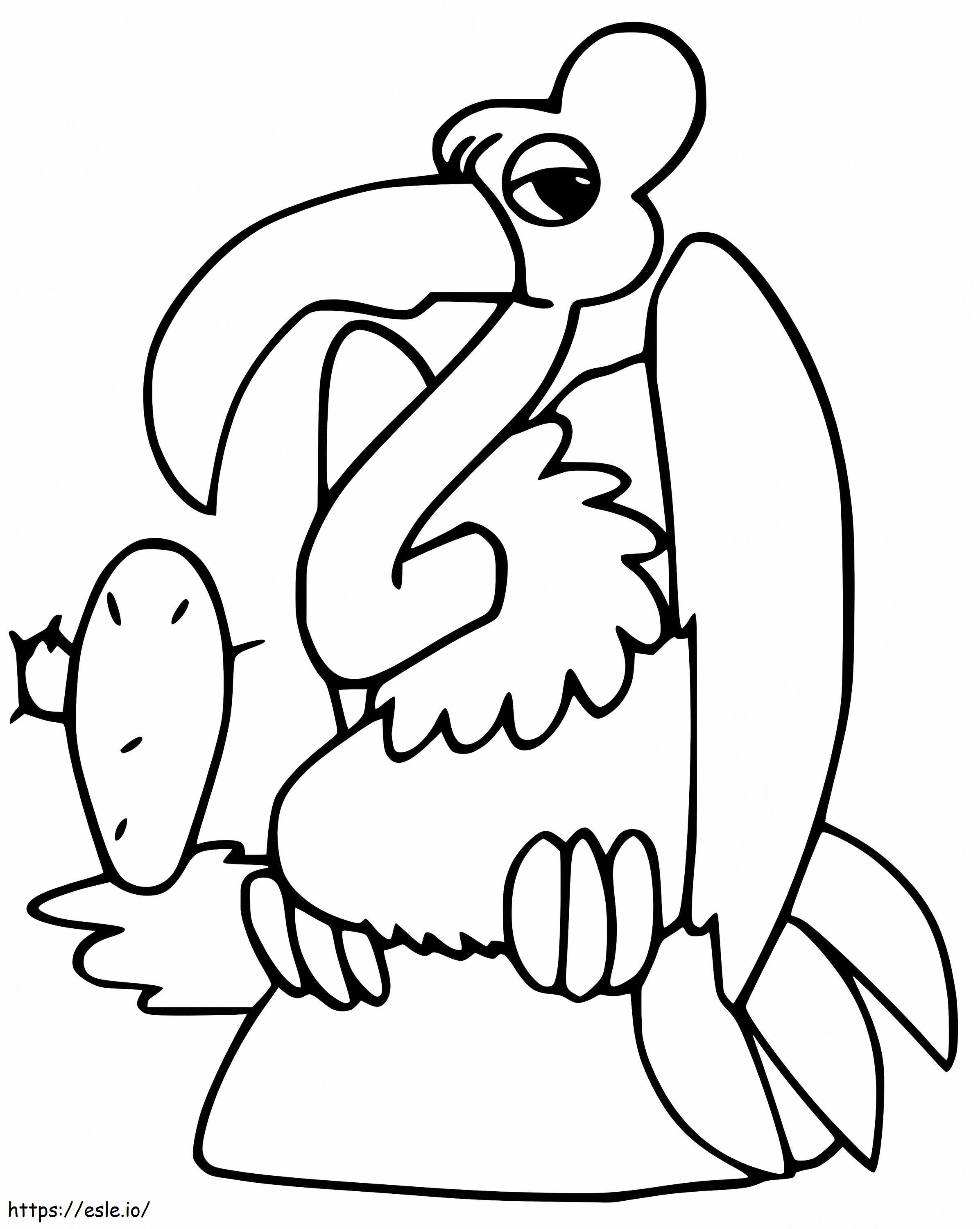 Vulture And Cactus coloring page