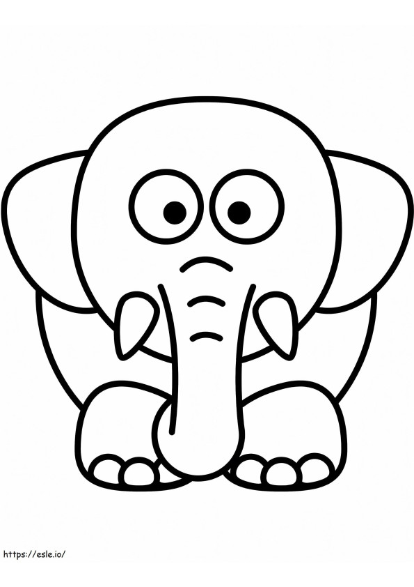 Coloriage Éléphant Mignon 3 à imprimer dessin