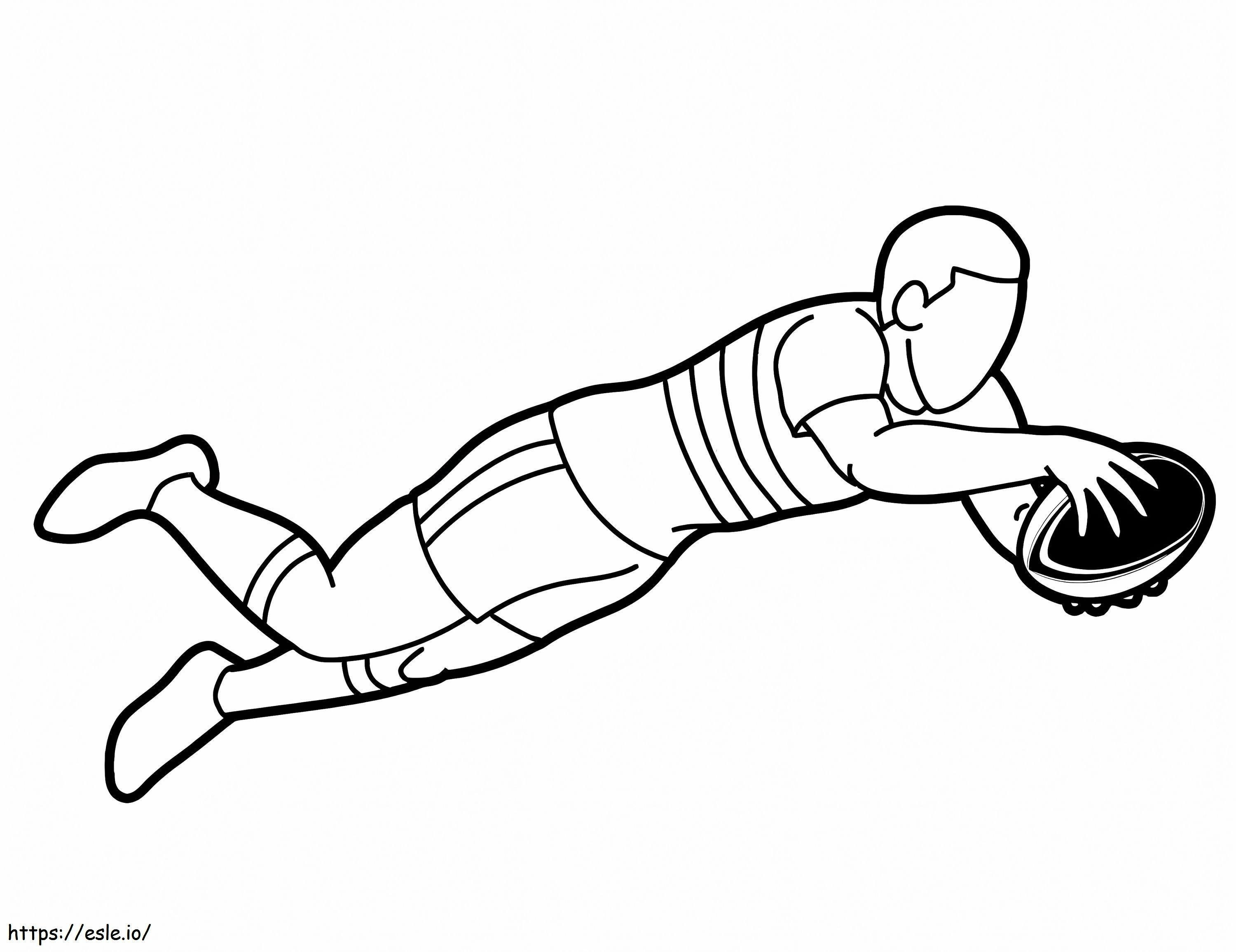 Coloriage Jouer au rugby à imprimer dessin