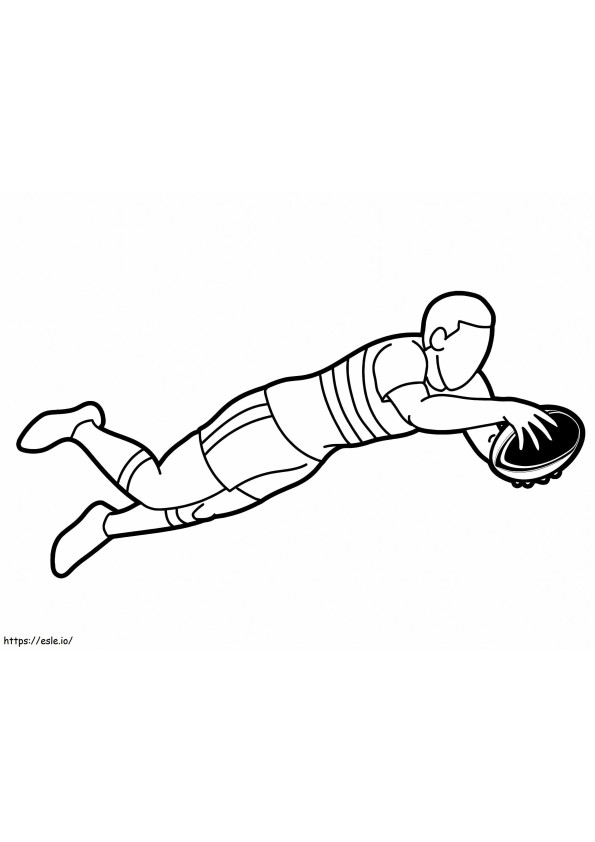 Playing Rugby coloring page