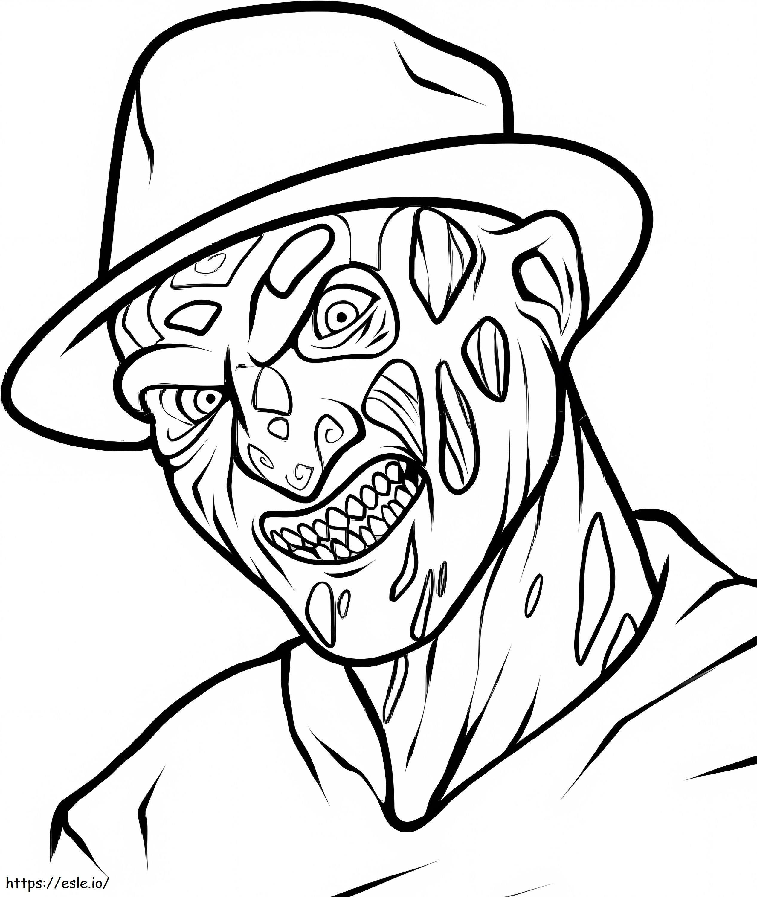 Coloriage Freddy Krueger effrayant à imprimer dessin