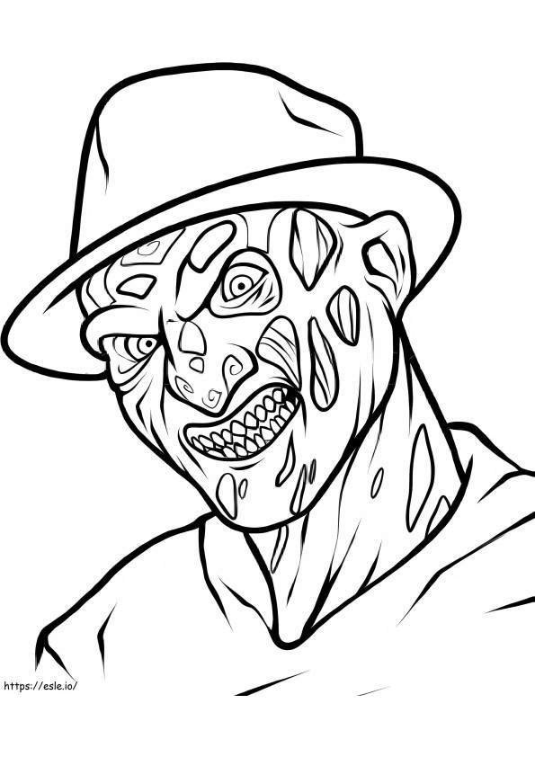 Creepy Freddy Krueger coloring page
