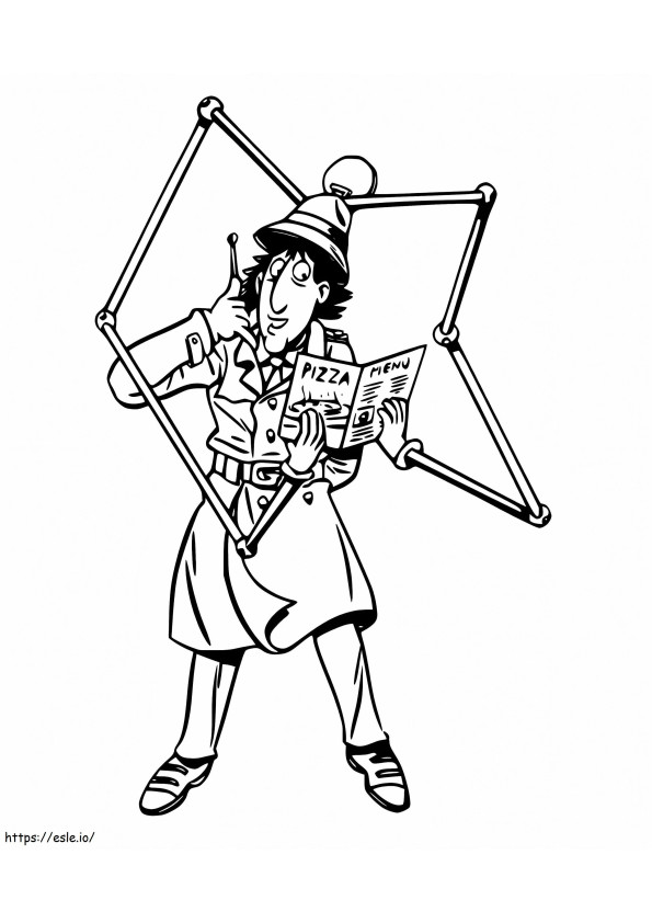 Inspector Gadget Ordering Pizza coloring page